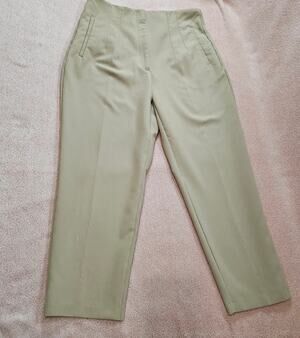 ZARA Women's High-Rise Tailored Trousers in Khaki Size XL *please read*